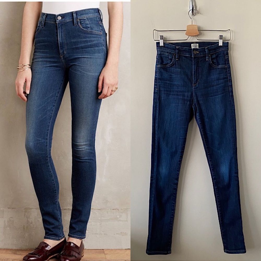 Citizens of Humanity-Carlie High Rise Skinny Dark Wash (Size:25)